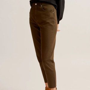 KOTN High Waist Tapered Trouser in Khaki Green